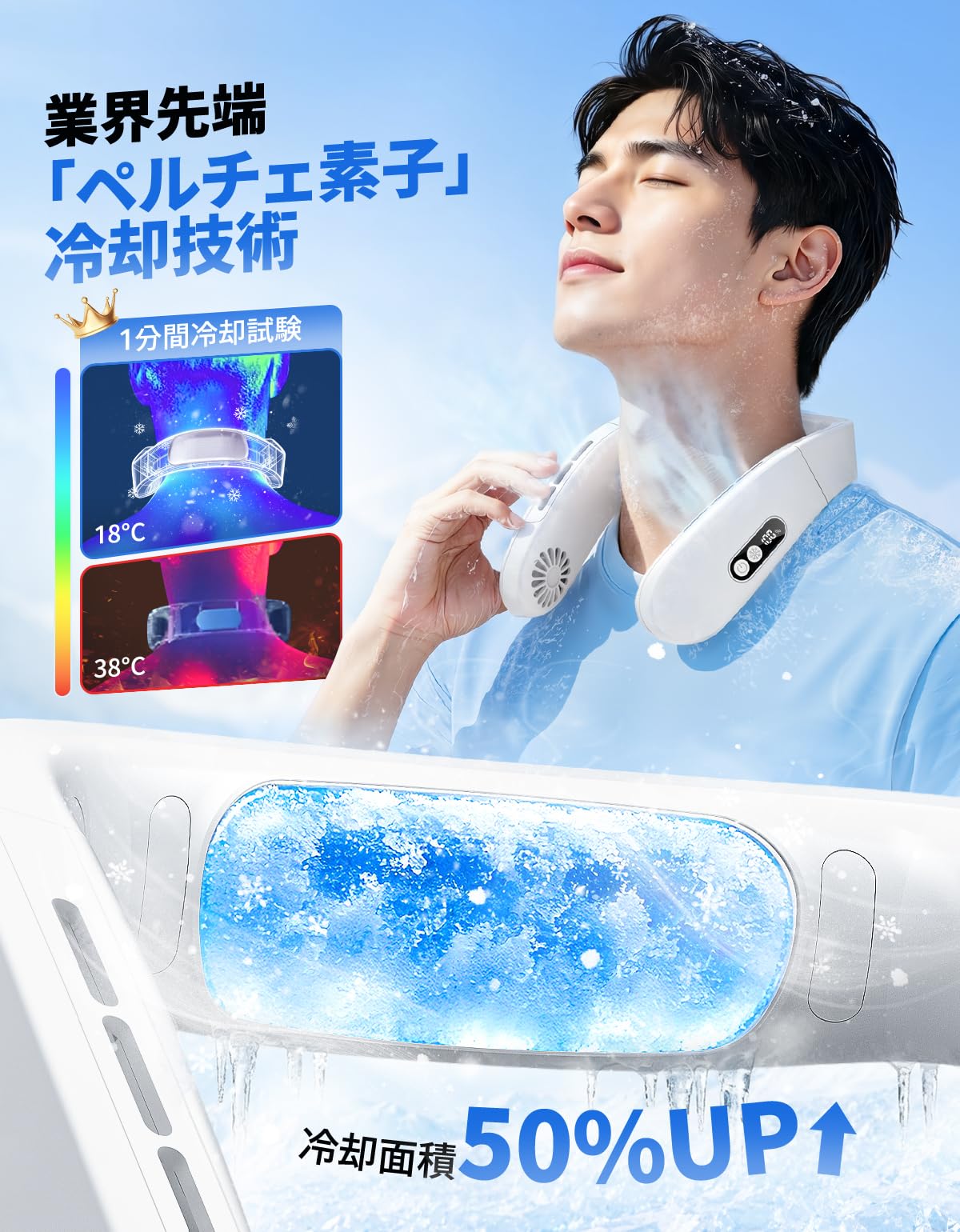 Amazon.co.jp: ネッククーラー 冷却プレート 首掛け扇風機 ネック